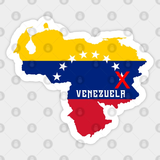 Venezuela flag & map Sticker by Travellers